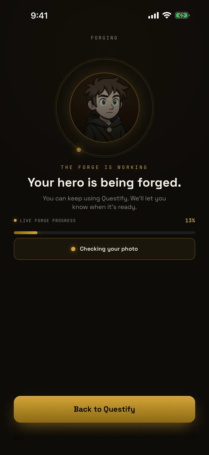 The Forge working on a personalized hero from one photo