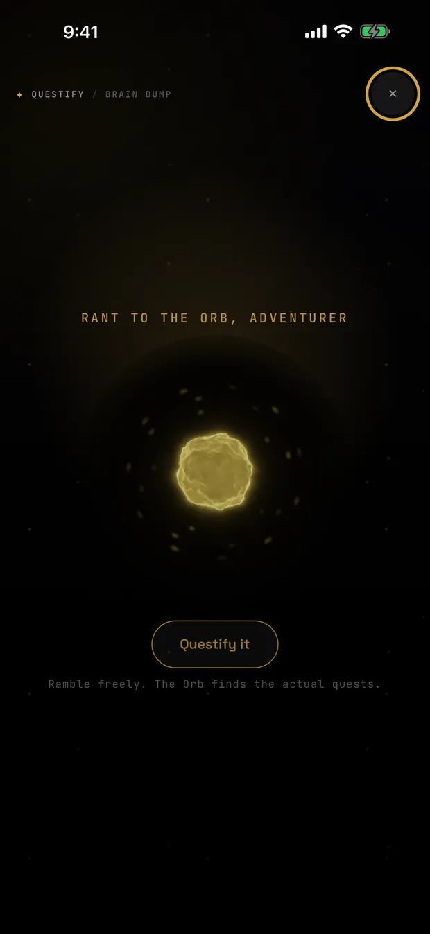 The Orb turning a spoken brain dump into quests